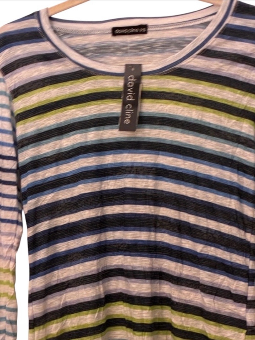 NWT David Cline Multicolor Striped Top‎ Sz SP